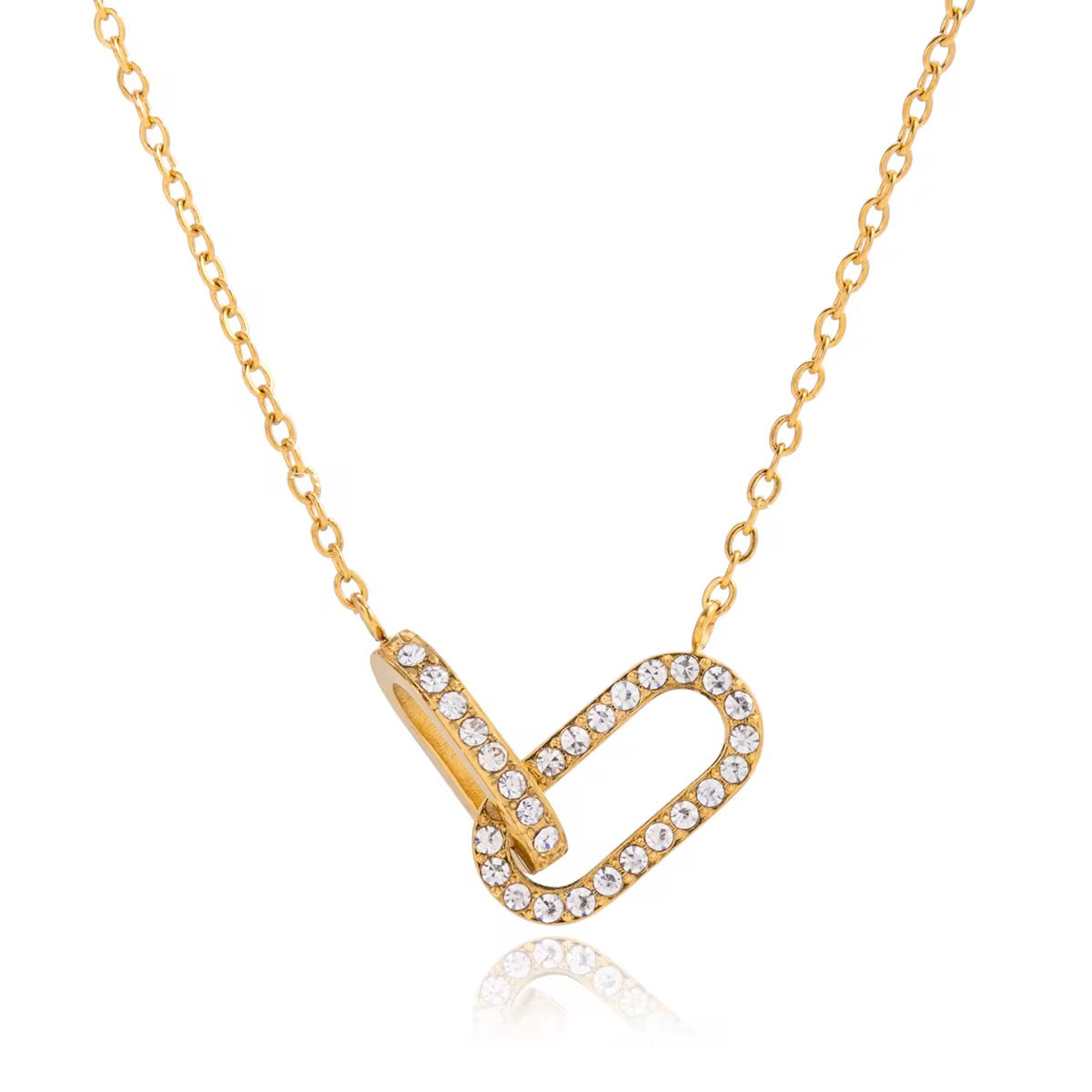 Crystal Interlocking Link Necklace | Skai Jewels