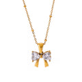 Crystal Bow Pendant Necklace