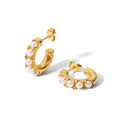 Golden Pearl Hoops