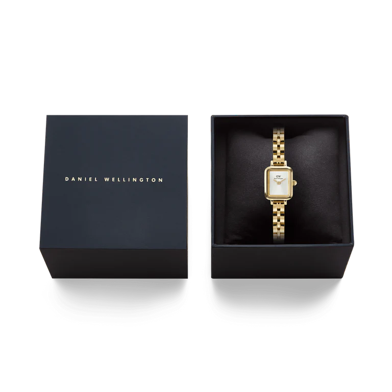 Daniel Wellington Quadro Mini Arch 3-link White Sunray Gold