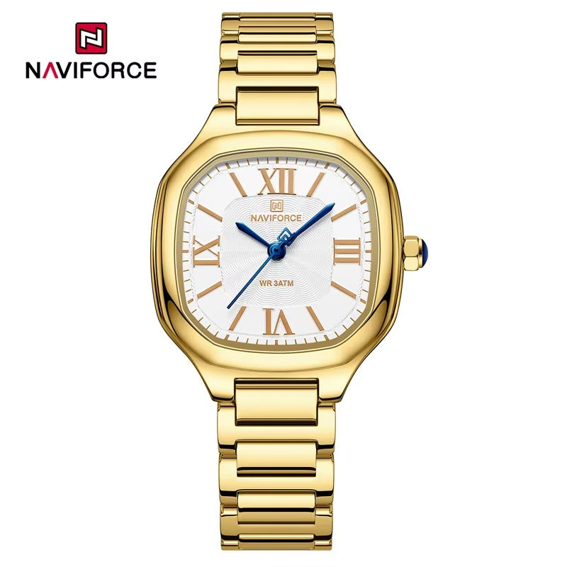 NAVIFORCE 5042 Stainless Steel Private Label Women Watches High Quality Japan Movt Quartz Wristwatch Classic Retro Style