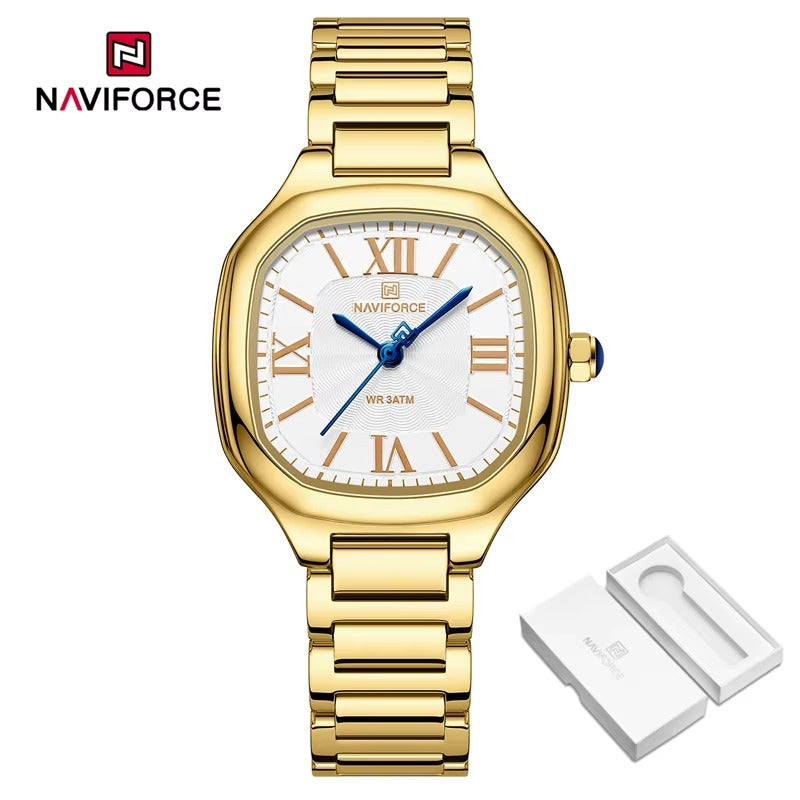 NAVIFORCE 5042 Stainless Steel Private Label Women Watches High Quality Japan Movt Quartz Wristwatch Classic Retro Style