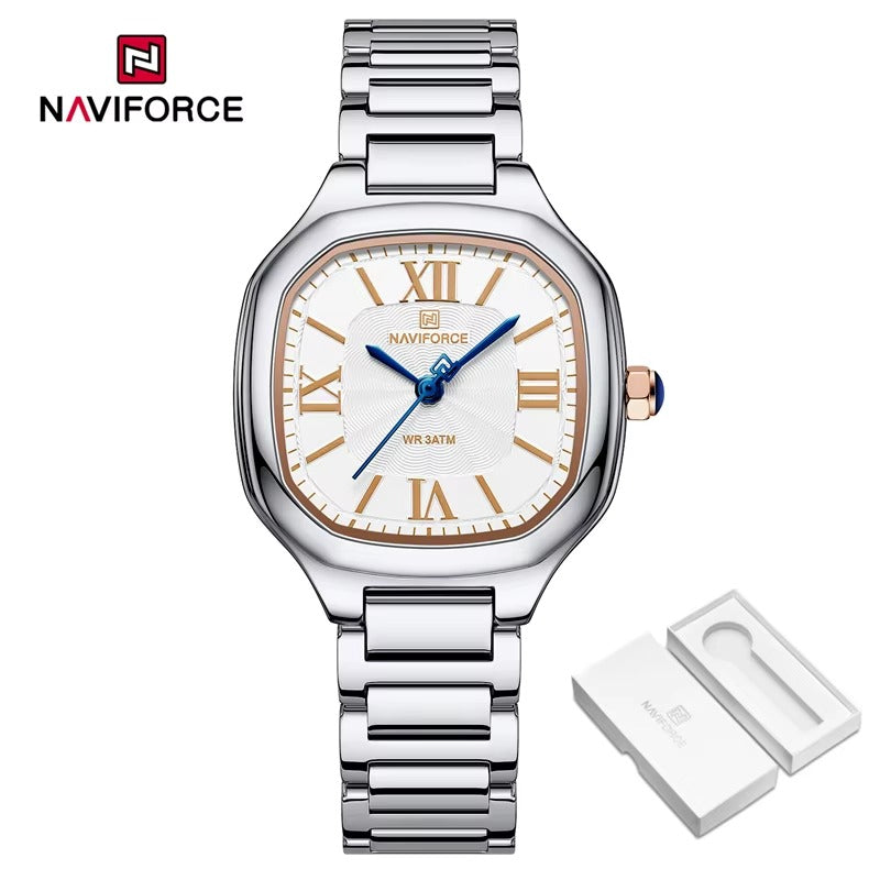 NAVIFORCE 5042 Stainless Steel Private Label Women Watches High Quality Japan Movt Quartz Wristwatch Classic Retro Style